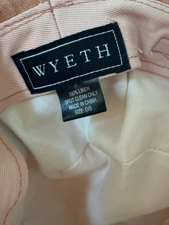 New Wyeth 100% Cotton Linen Pink Coral Bucket Hat One Size NWT main image 2
